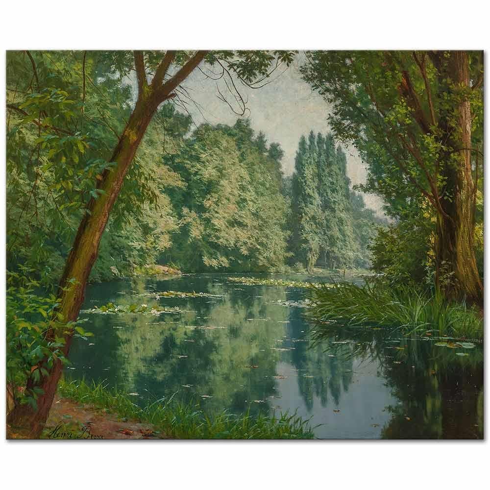 Henri Biva Yaz Ortası Nilüferler Kanvas Tablo