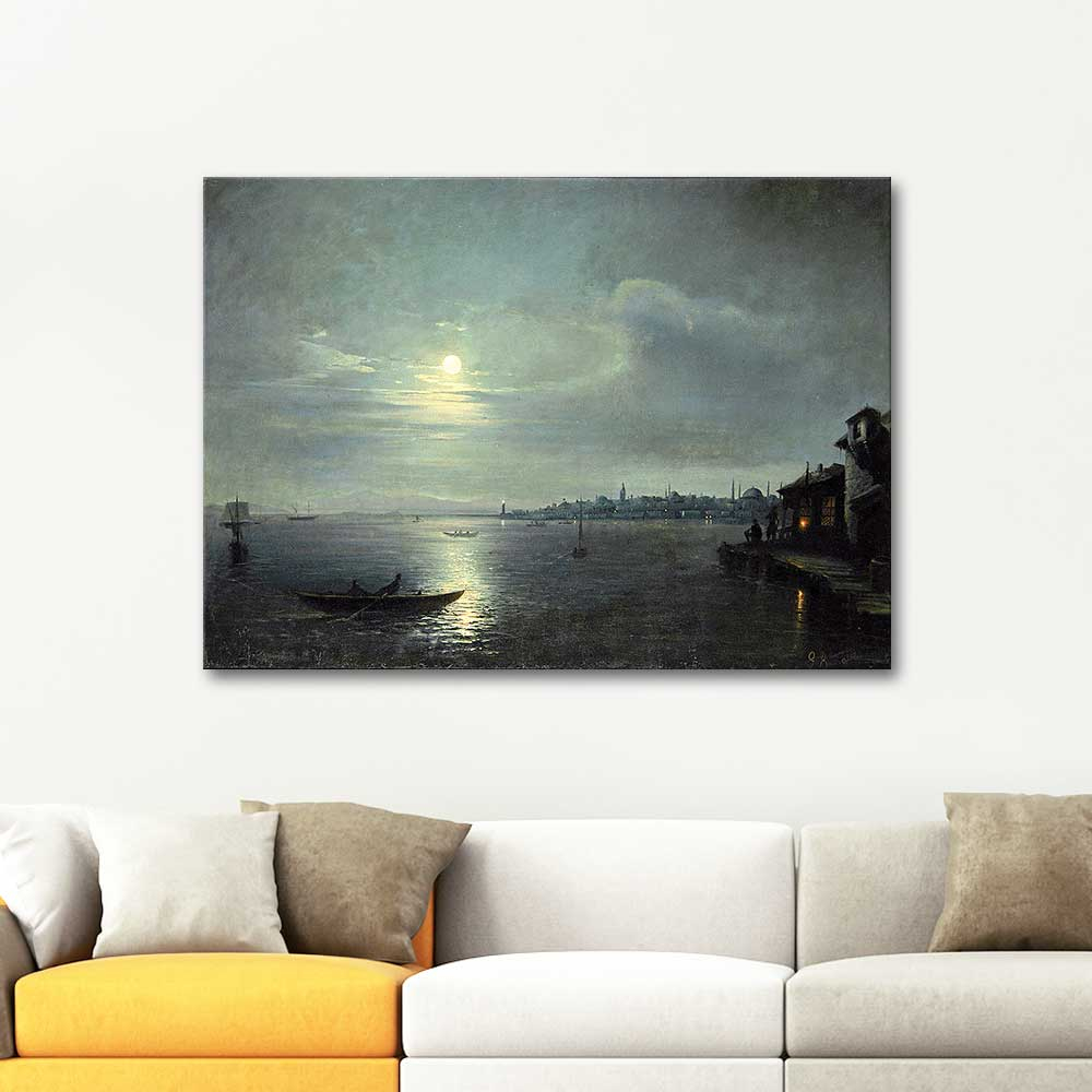 Mıgırdıc Givanian Ay Işığında İstanbul Kanvas Tablo