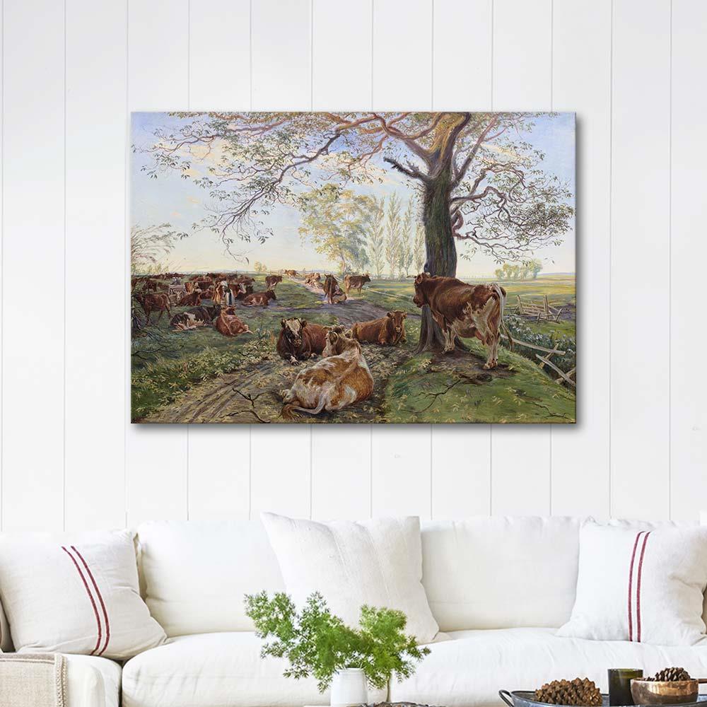 Milking Place at Dyrehavegård by Theodor Philipsen as Art Print