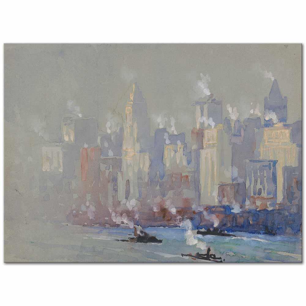 Joseph Pennell Sis ve Buhar New York Kanvas Tablo