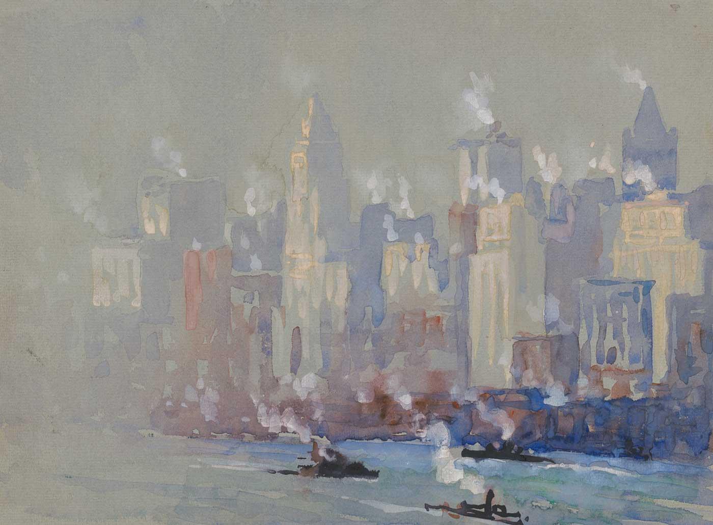 Joseph Pennell Sis ve Buhar New York Kanvas Tablo