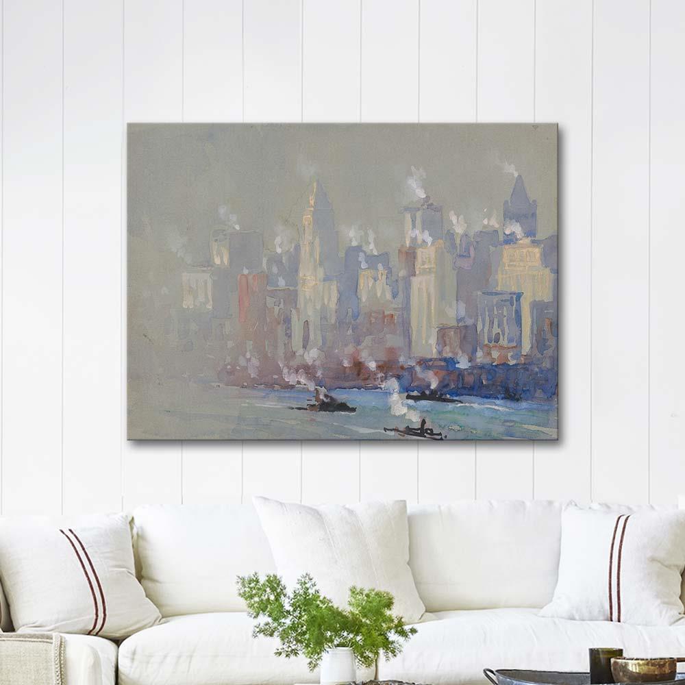 Joseph Pennell Sis ve Buhar New York Kanvas Tablo