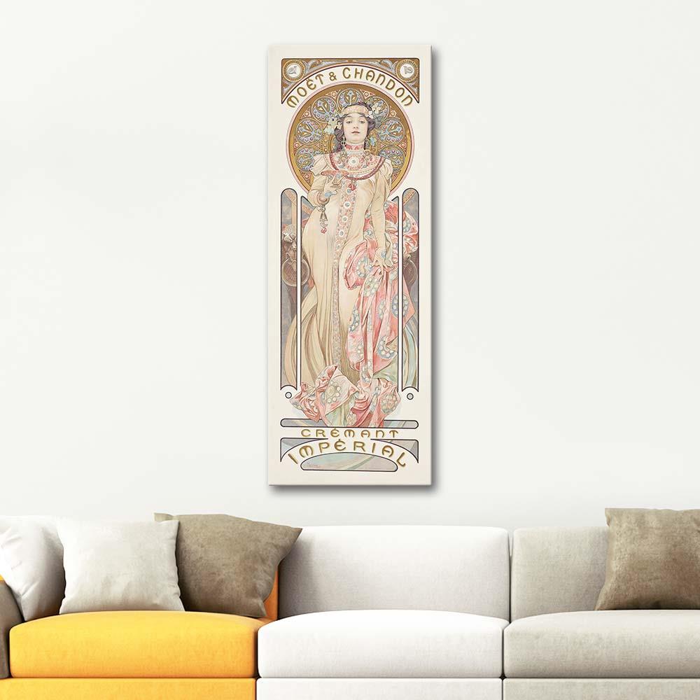 Alphonse Mucha Moet Chandon Cremant Imperial Kanvas Tablo