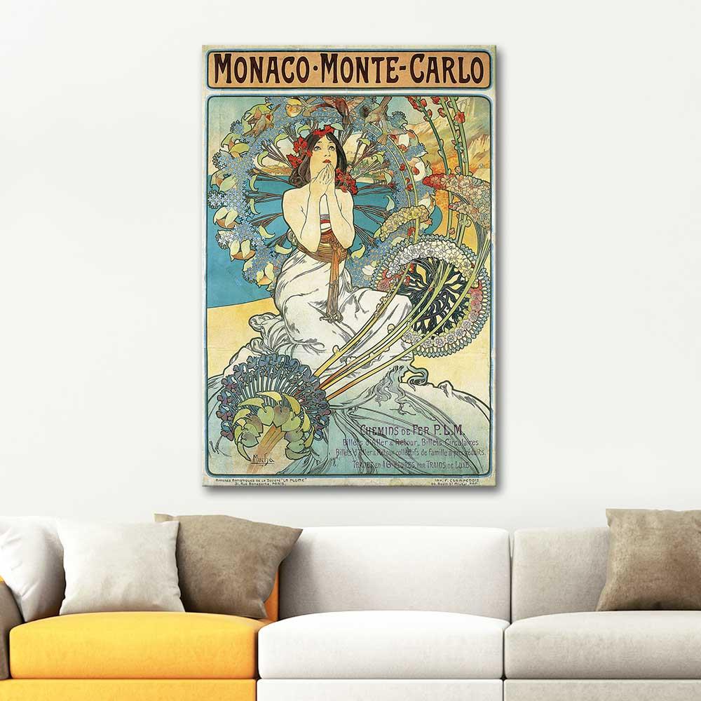 Monaco Monte Carlo by Alphonse Mucha as Art Print