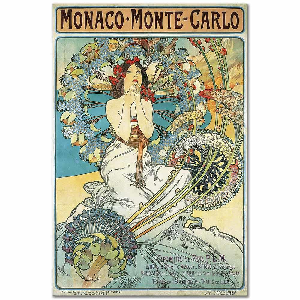 Monaco Monte Carlo by Alphonse Mucha as Art Print