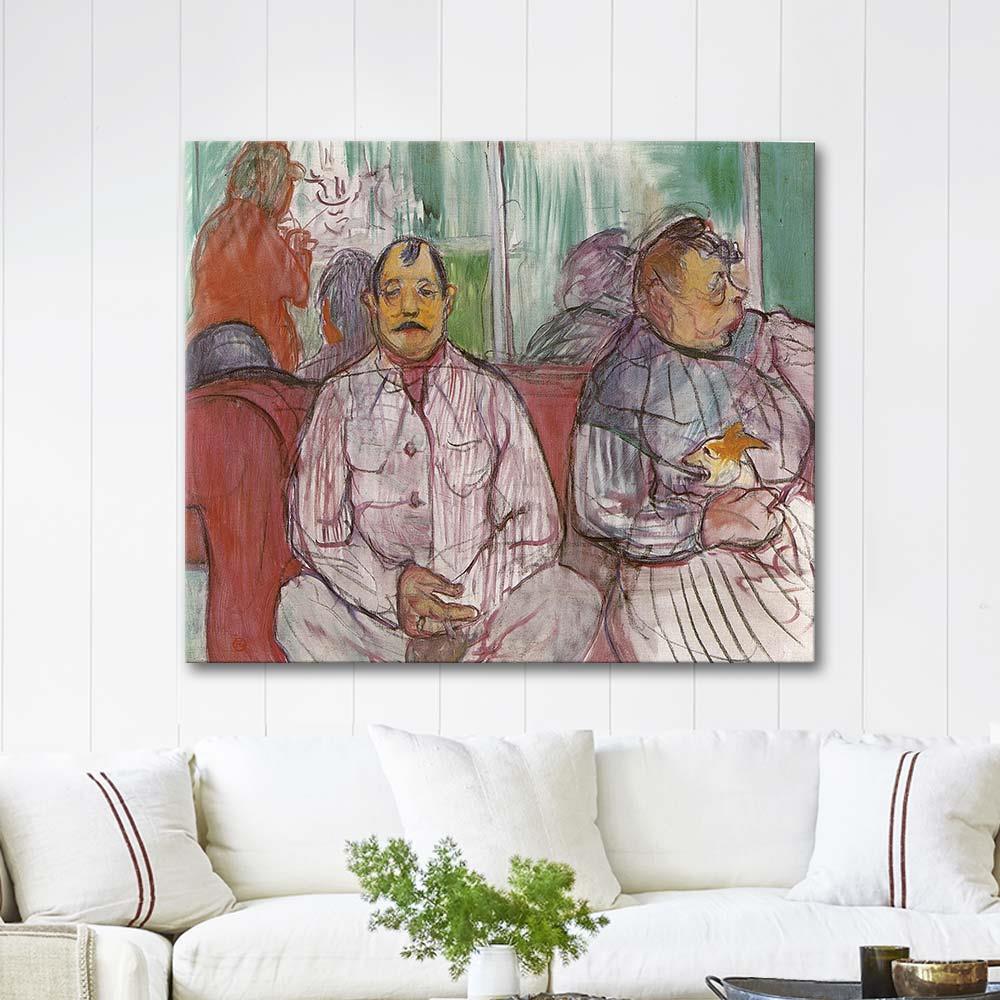 Henri de Toulouse-Lautrec Adam Kadın ve Köpek Kanvas Tablo