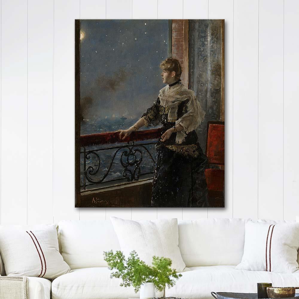 Moonlight (Au clair de la lune) by Alfred Stevens as Art Print