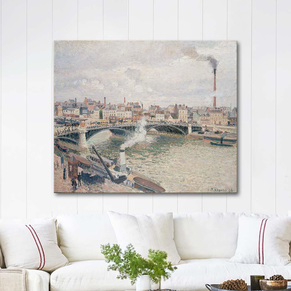 Morning An Overcast Day, Rouen by Camille Pissarro as Art Print