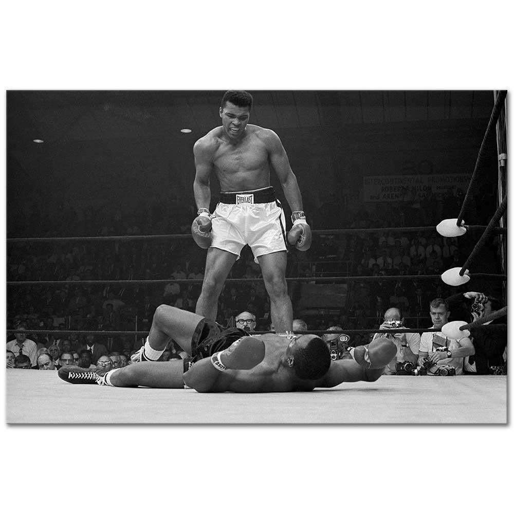 Muhammed Ali Joe Frazier Nakavt Sahnesi Kanvas Tablo