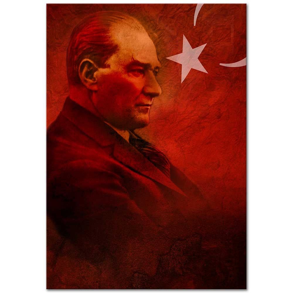 Mustafa Kemal Atatürk and Turkish Flag II Art Print