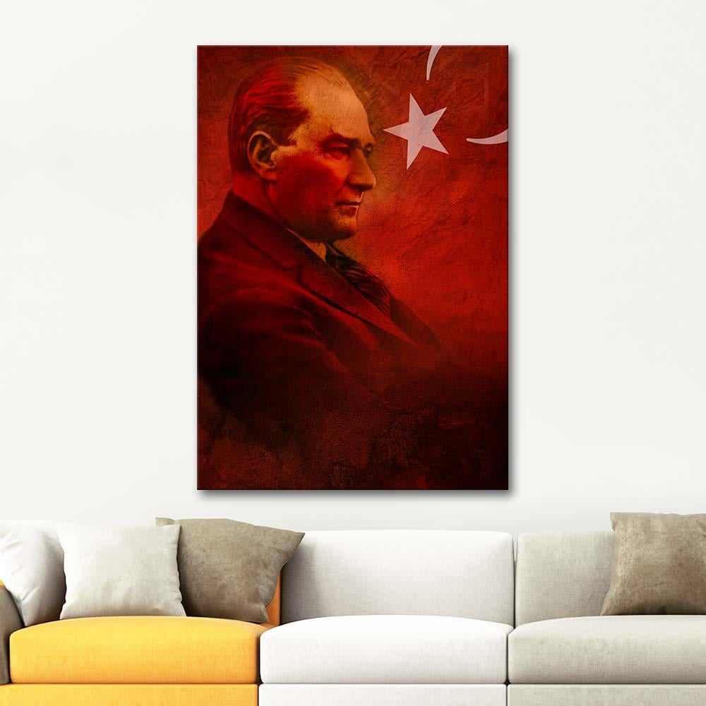 Mustafa Kemal Atatürk and Turkish Flag II Art Print