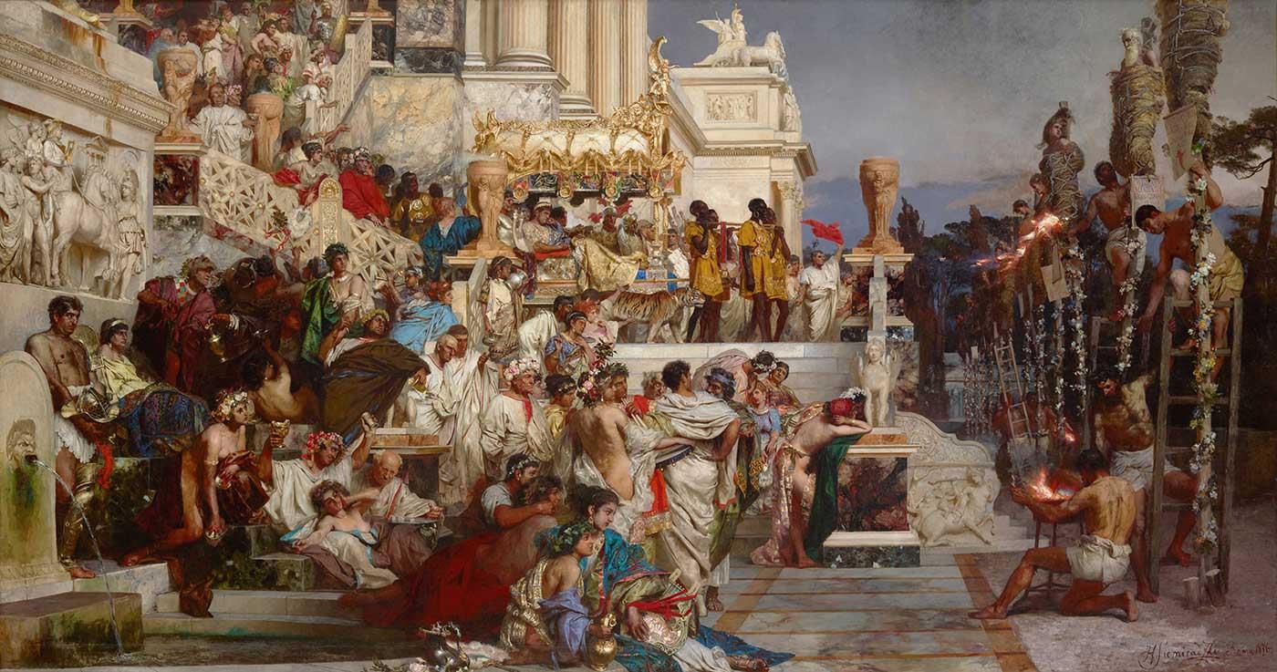 Henryk Siemiradzki Nero'nun Meşaleleri Kanvas Tablo