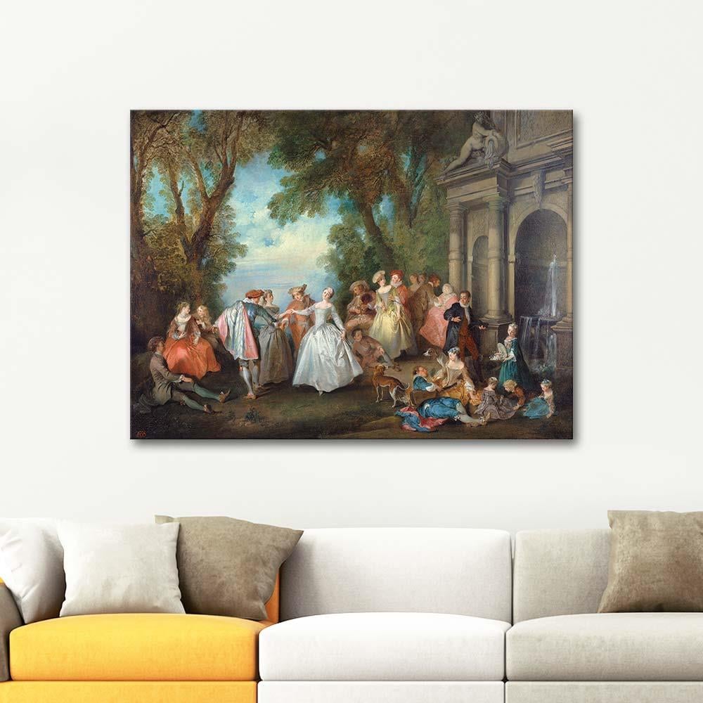 Nicolas Lancret Dance Before A Fountain Art Print