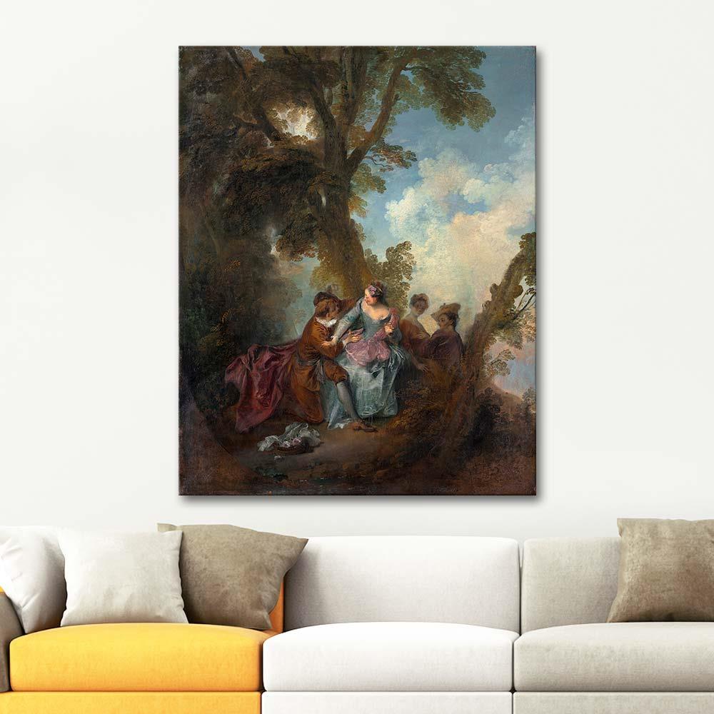 Nicolas Lancret Aşk İlanı Kanvas Tablo