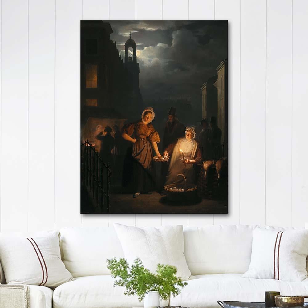 Night Market in Rotterdam by Petrus van Schendel as Art Print