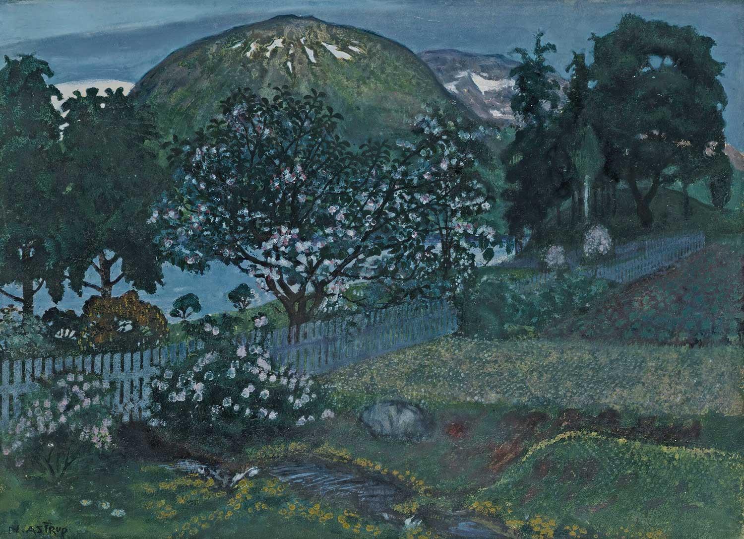 Nikolai Astrup Bir Haziran Gecesi Bahçe Kanvas Tablo