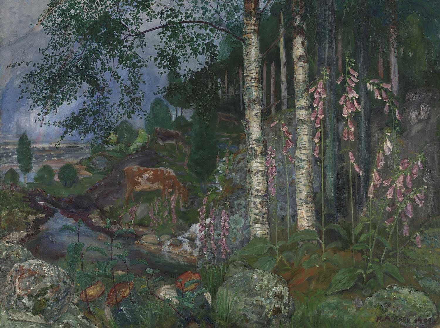 Nikolai Astrup Yüksükotları Kanvas Tablo