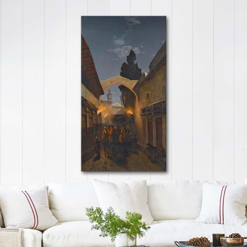 Nocturnal Cavalcade Tehran by Alberto Pasini as Art Print