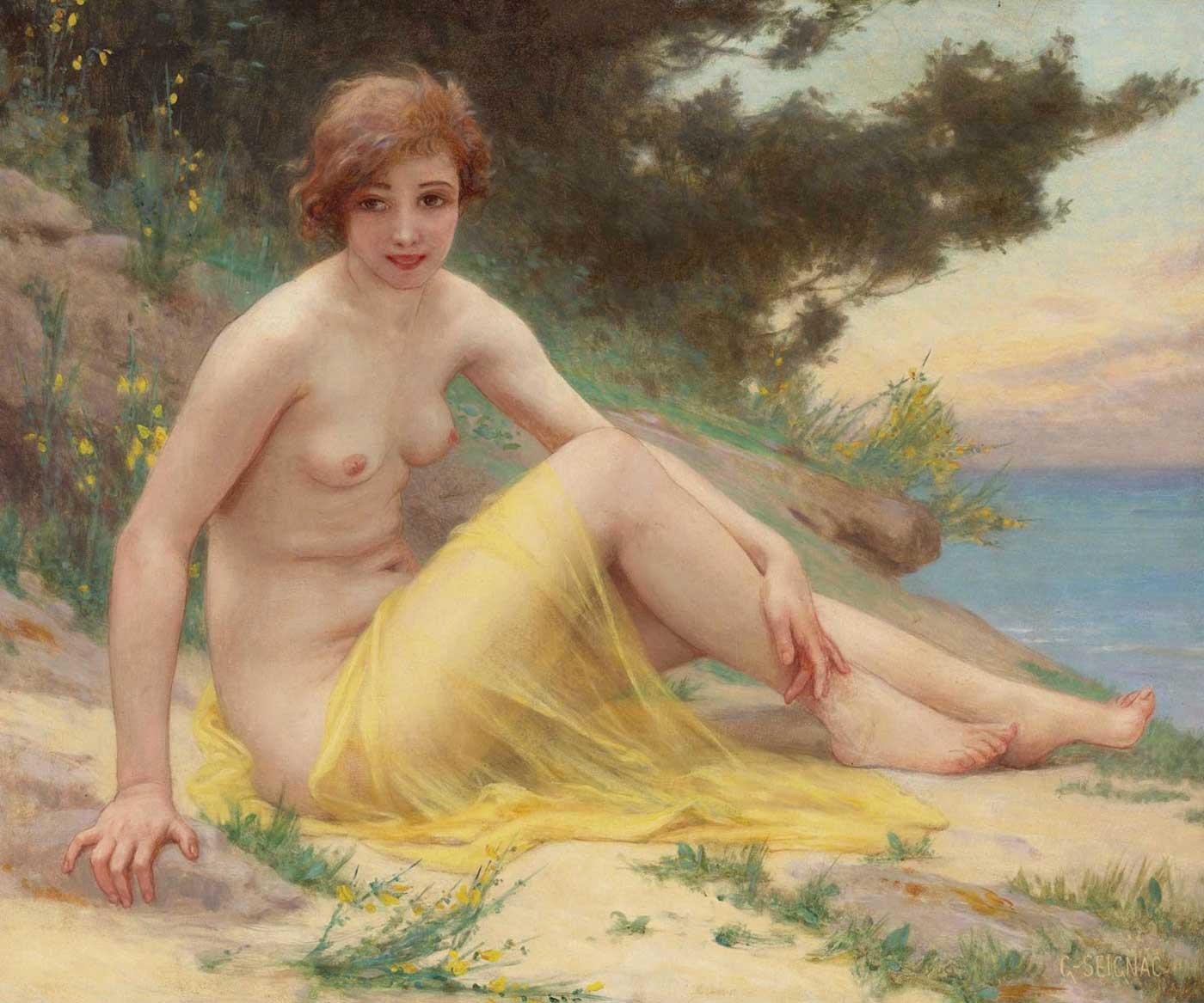 Guillaume Seignac Sahilde Nü Kanvas Tablo