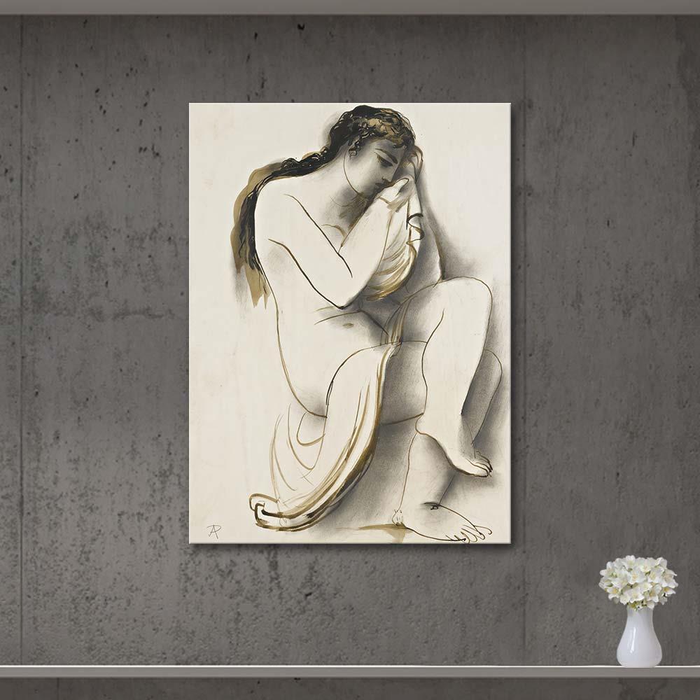 Nude With Drapery by Antonin Prochazka as Art Print