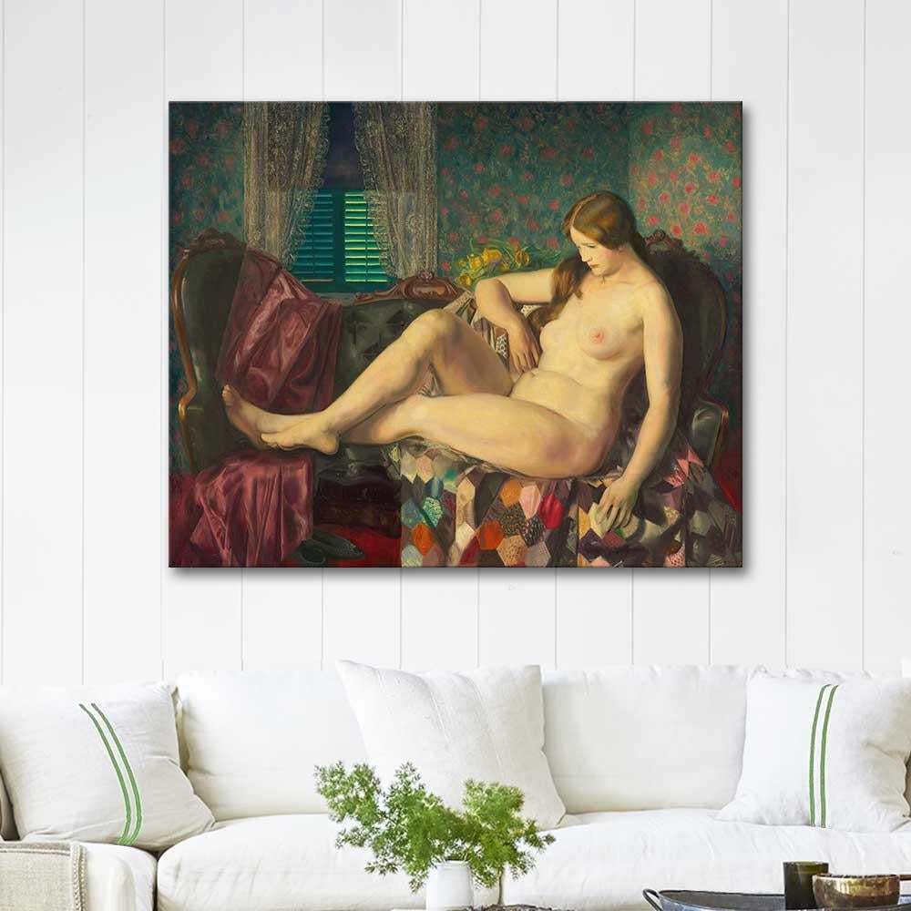 Nude with Hexagonal Quilt by George Wesley Bellows as Art Print