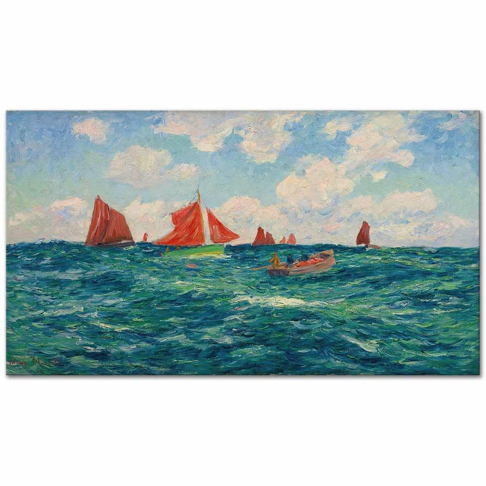 Henry Moret Açıkdenizde Balıkçılar Kanvas Tablo