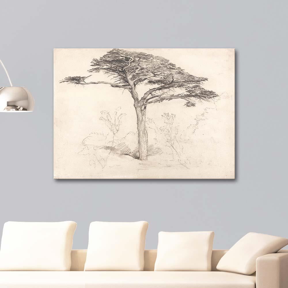 Old Cedar Tree in Botanic Garden, Chelsea by Samuel Palmer as Art Print
