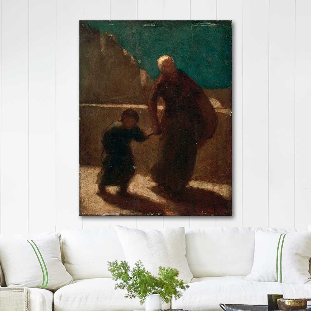 Honore Daumier Gece Köprü Üzerinde Kanvas Tablo