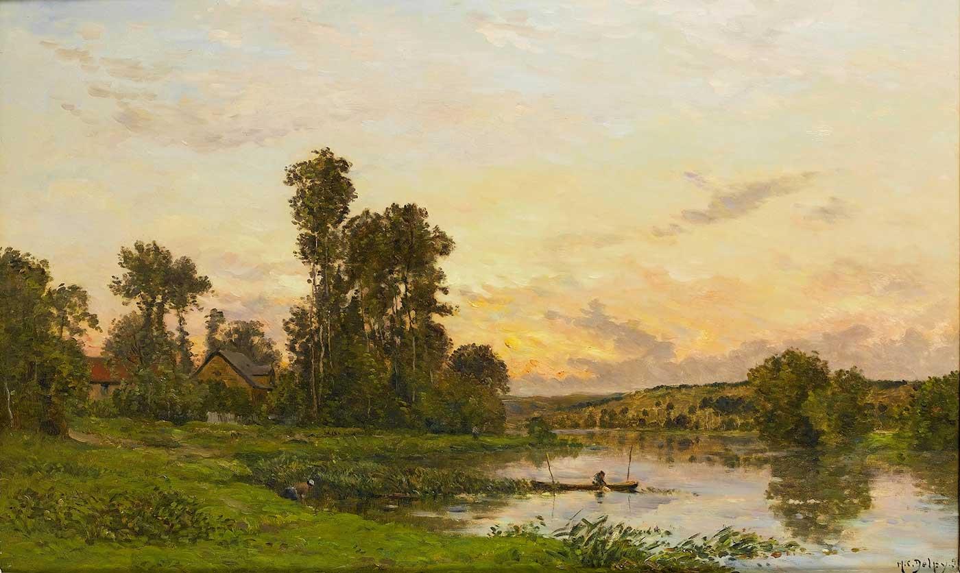 On the Banks of the Seine by Hippolyte Camille Delpy