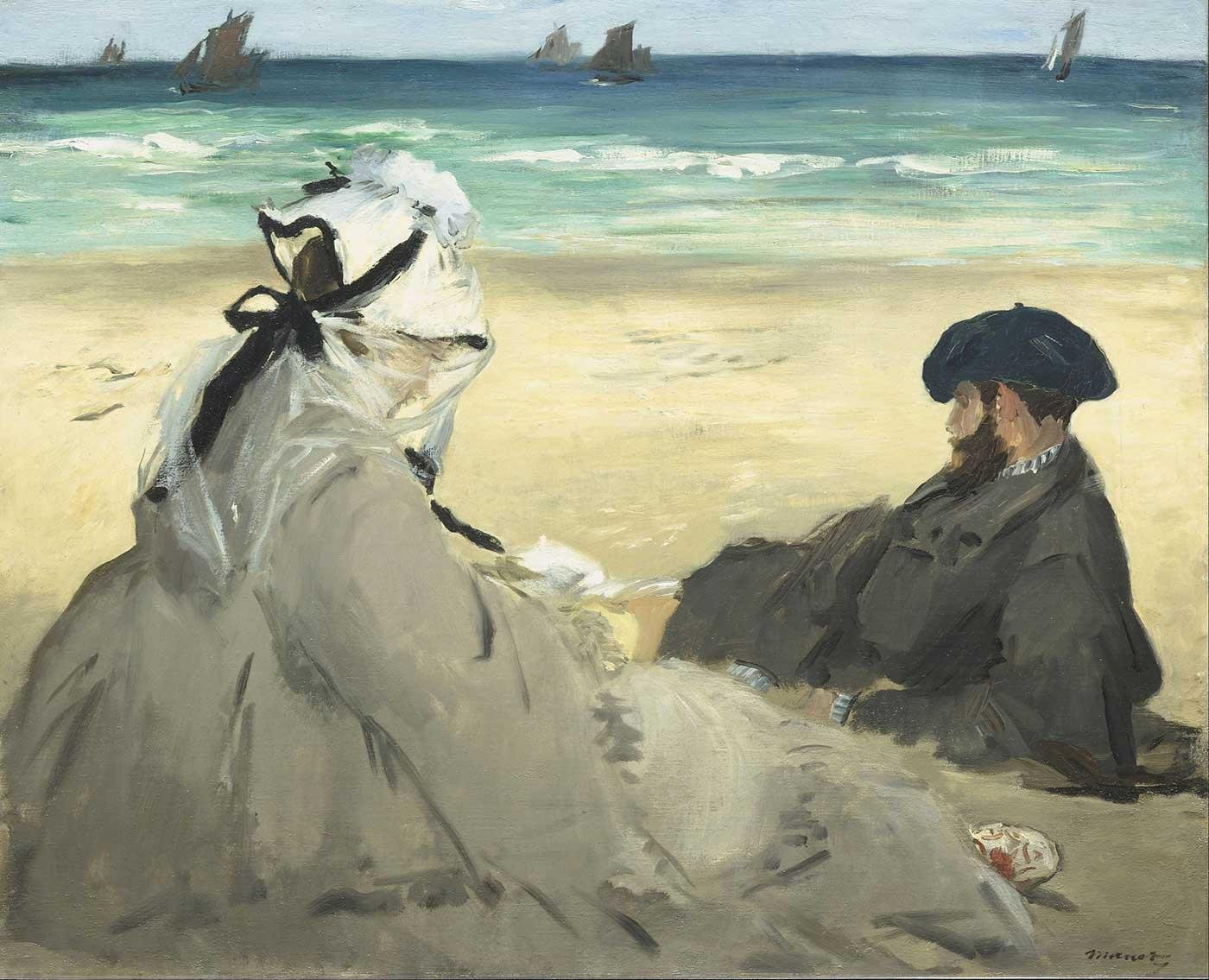 Edouard Manet Kumsalda Kanvas Tablo