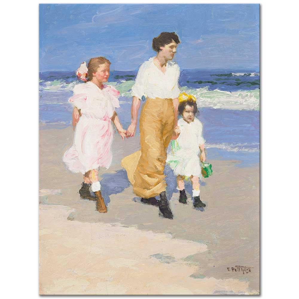 Edward Henry Potthast Sahilde Kanvas Tablo