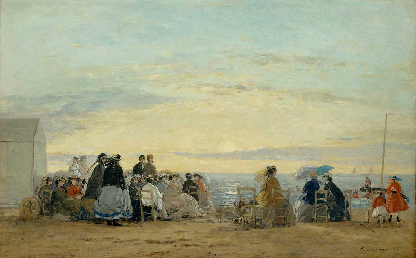 Eugene Boudin Plaj ve Gün Batımı Kanvas Tablo