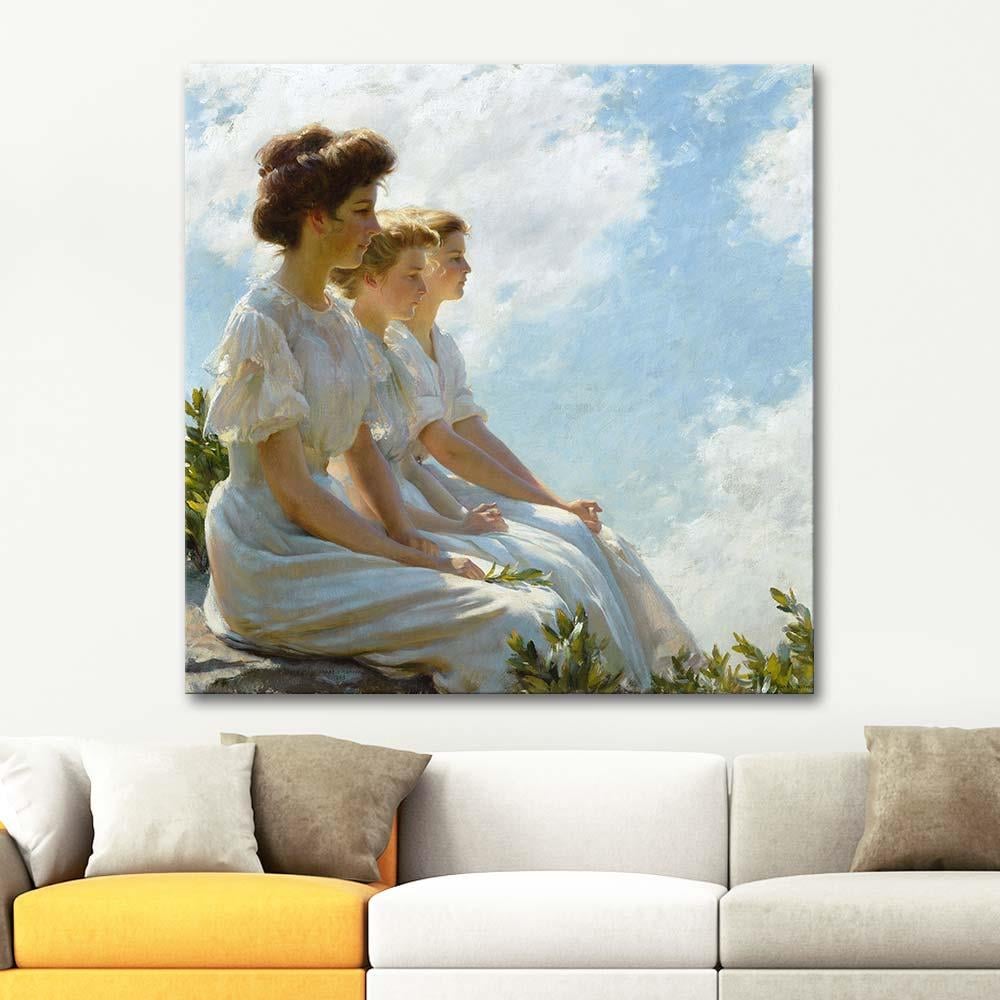 Charles Courtney Curran Tepelerde Kanvas Tablo