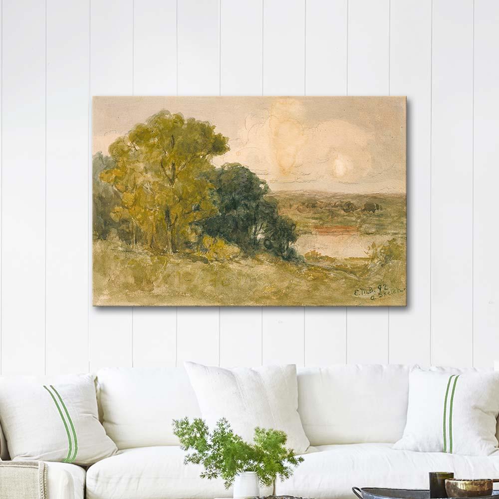 Edward Mitchell Bannister Seekonk Nehri'nde Kanvas Tablo