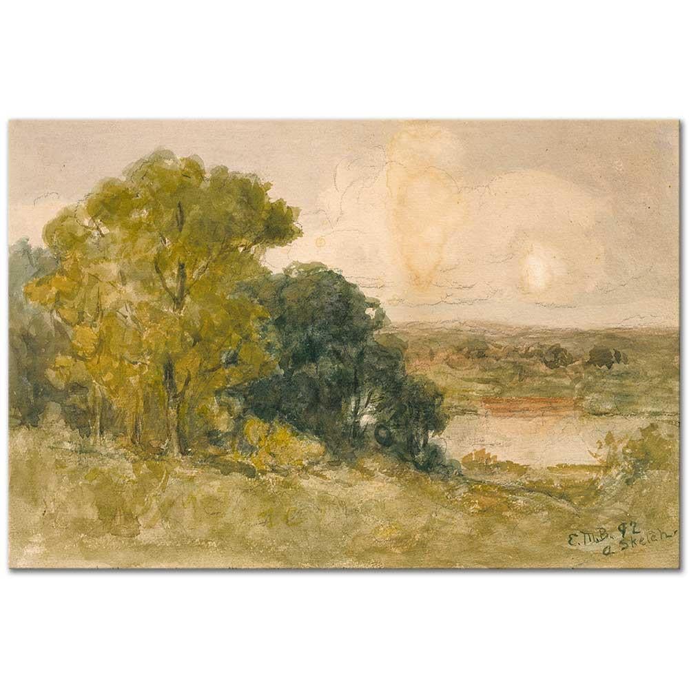 Edward Mitchell Bannister Seekonk Nehri'nde Kanvas Tablo