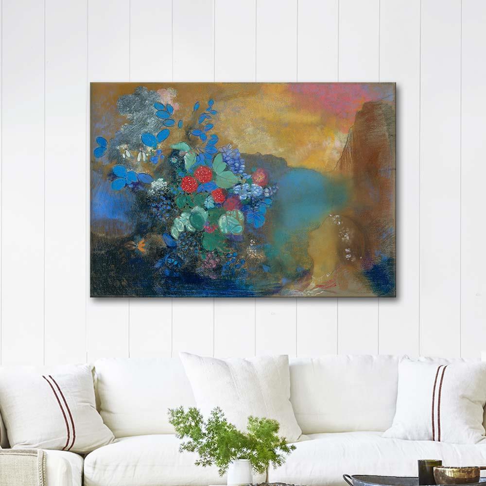 Odilon Redon Ophelia Çiçekler Arasında Kanvas Tablo