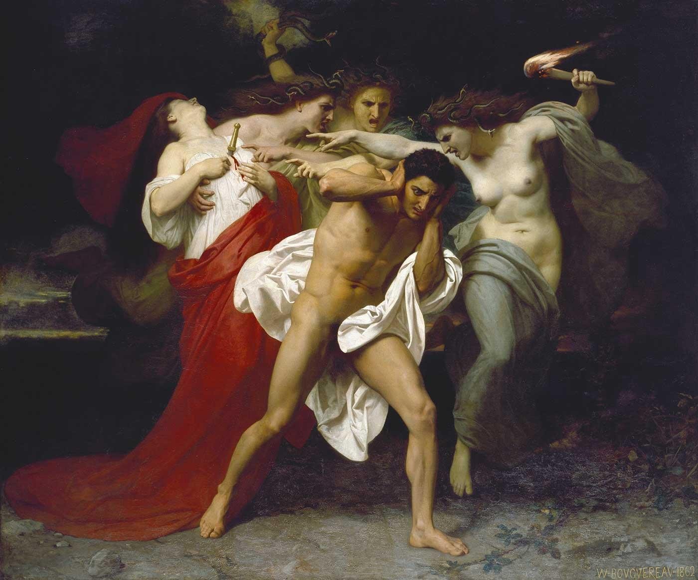 William Adolphe Bouguereau Orestes Öfkeliler Tarafından Takip Edilirken Kanvas Tablo