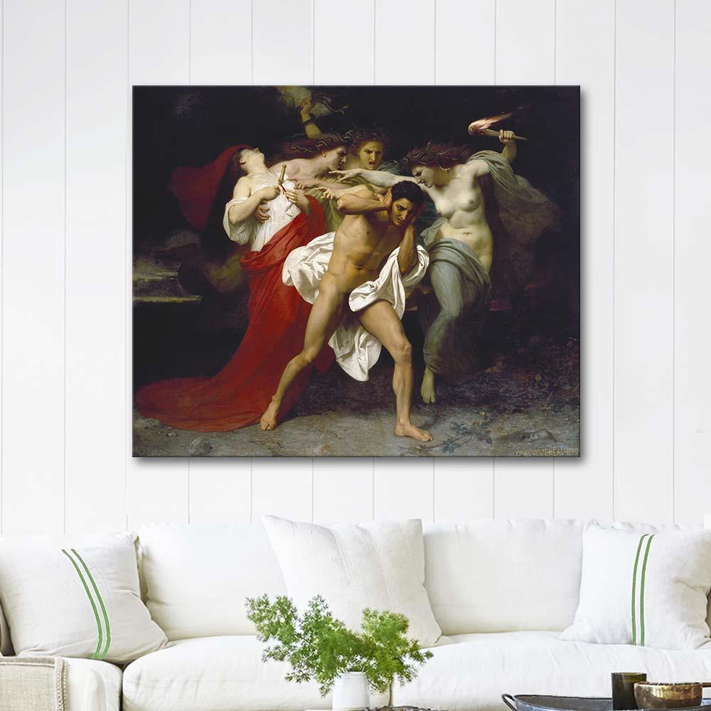 William Adolphe Bouguereau Orestes Öfkeliler Tarafından Takip Edilirken Kanvas Tablo