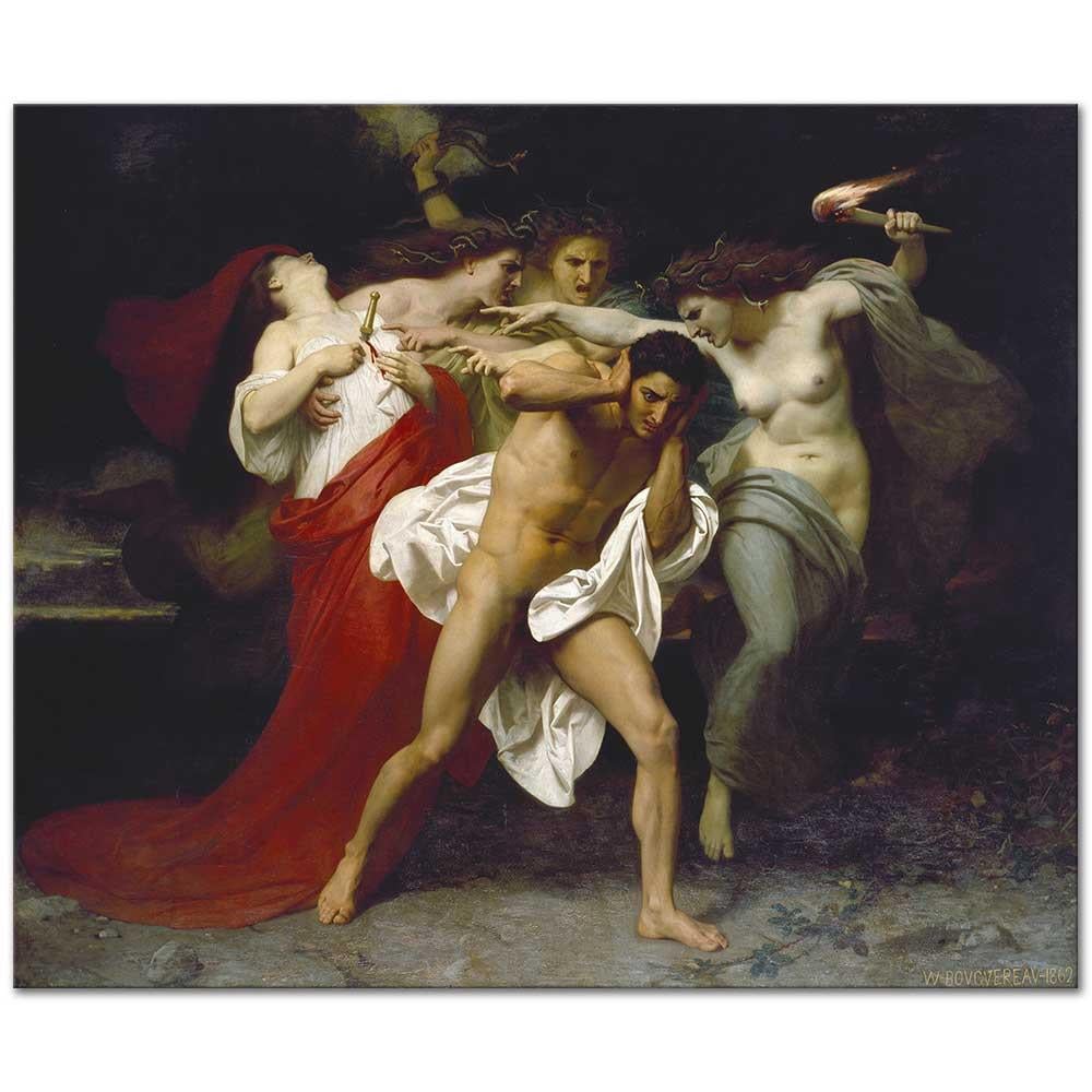 William Adolphe Bouguereau Orestes Öfkeliler Tarafından Takip Edilirken Kanvas Tablo