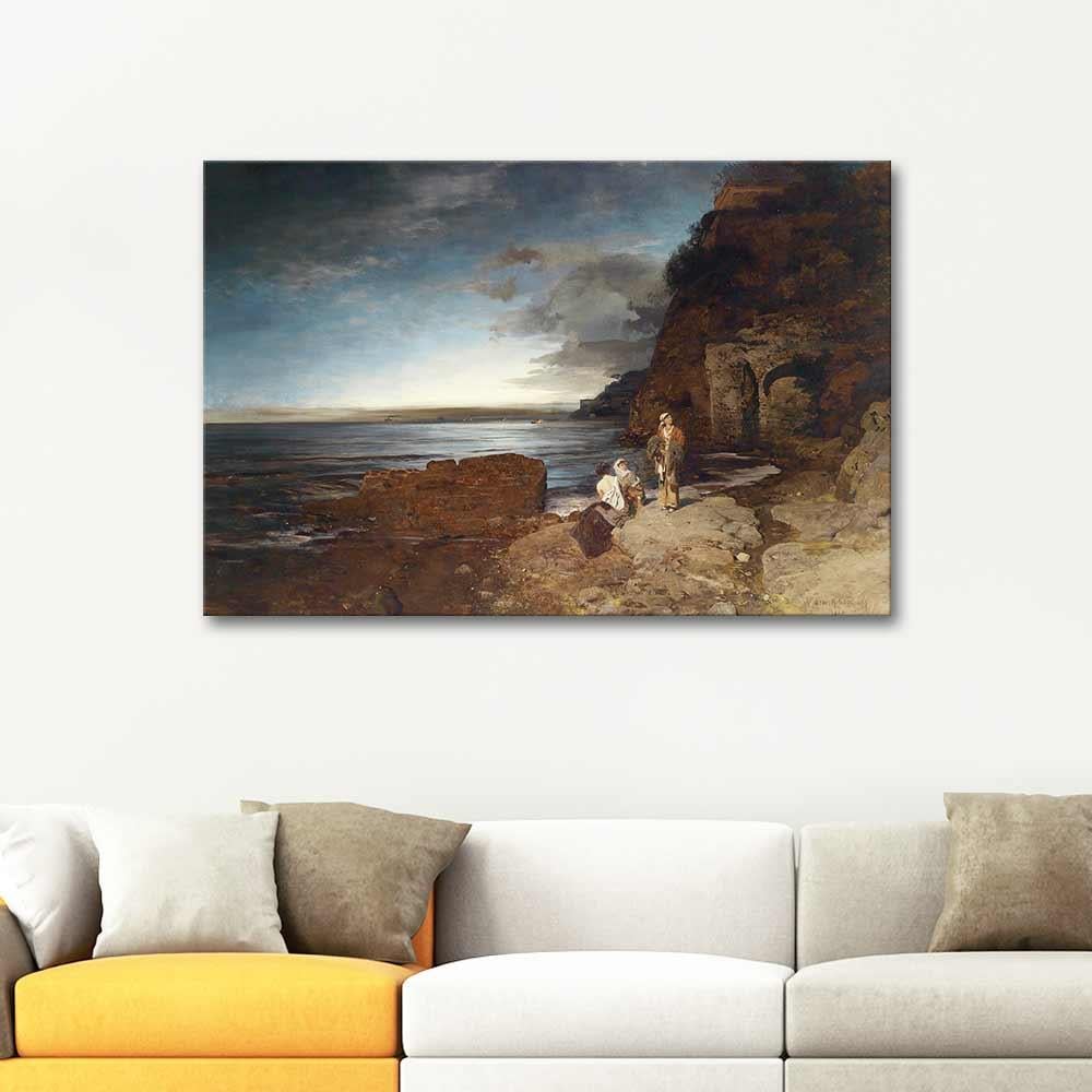 Oswald Achenbach Evening on the Beach Art Print
