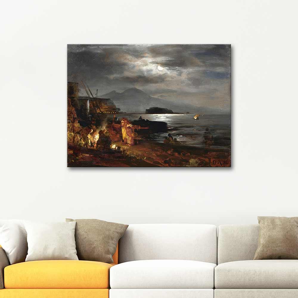 Oswald Achenbach Naples in the Moonlight Art Print