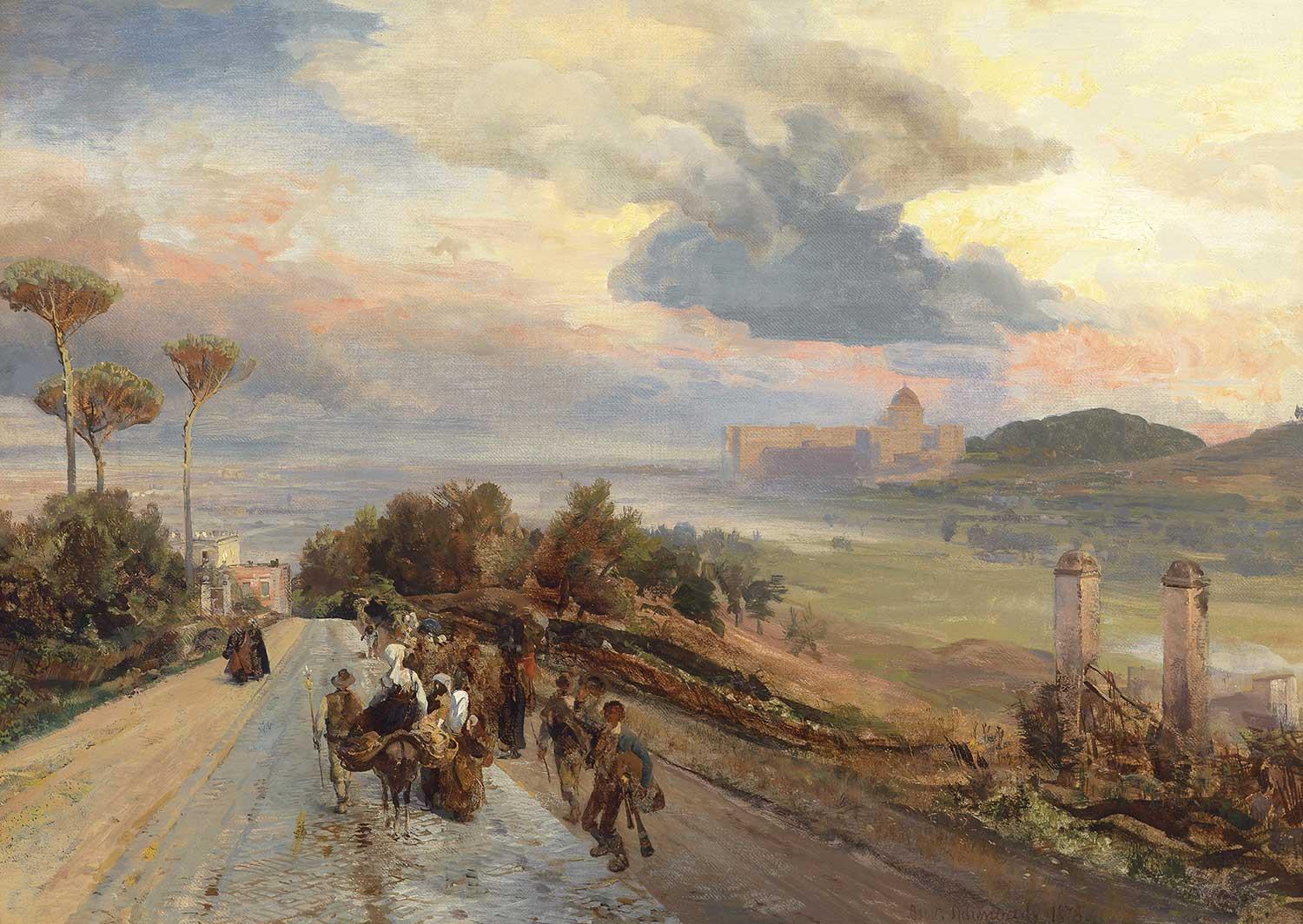 Via Cassia at Rom by Oswald Achenbach