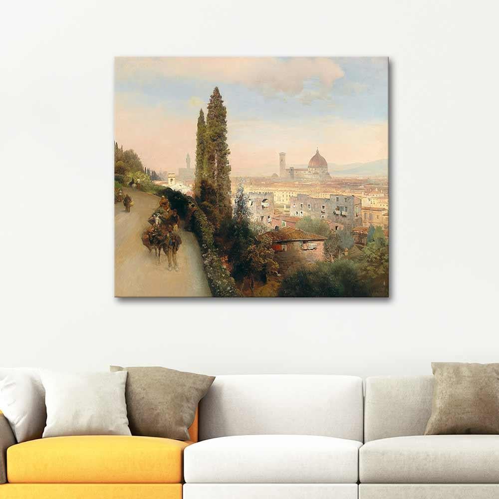 Oswald Achenbach Floransa Manzarası Kanvas Tablo