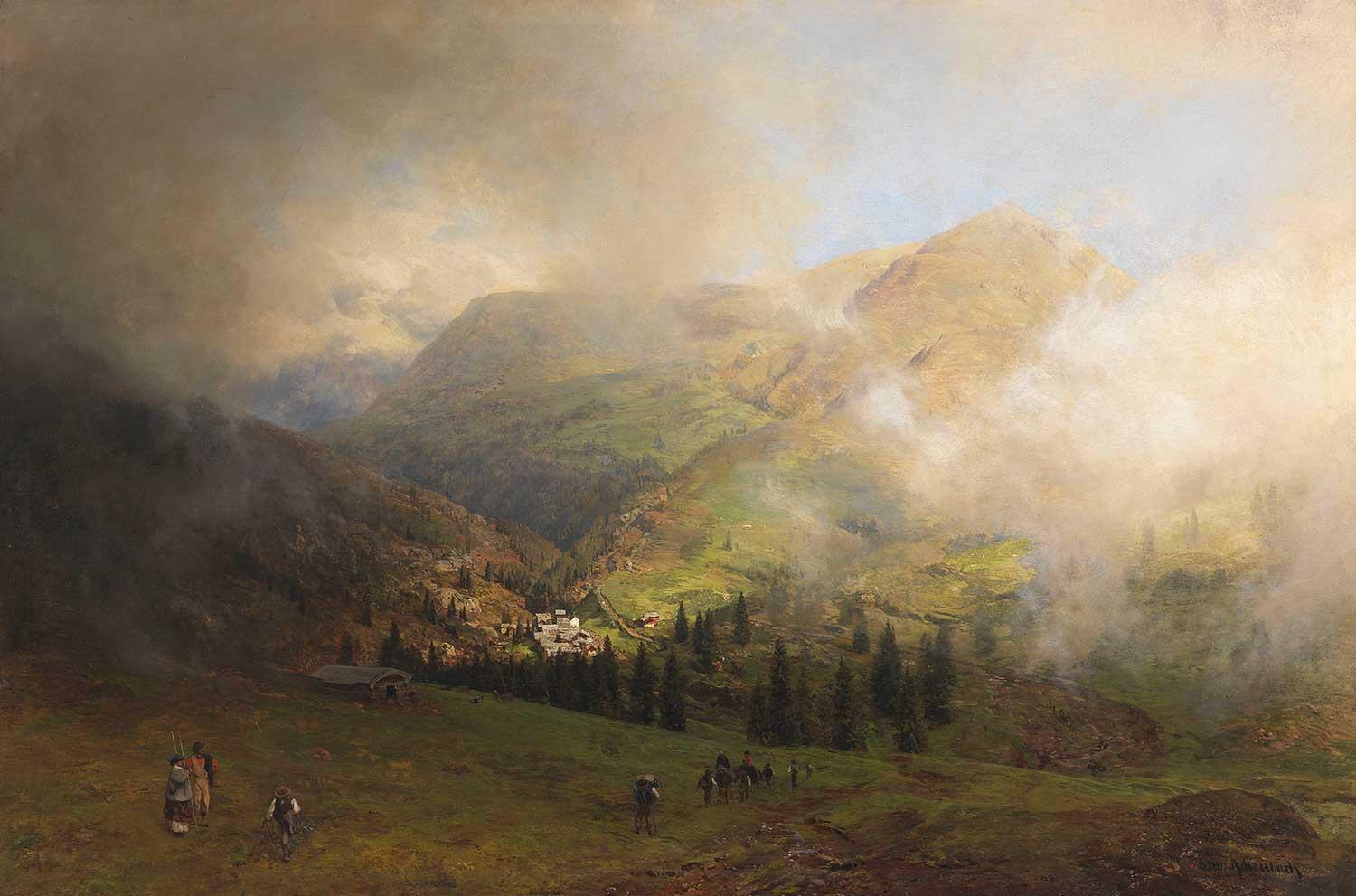 Oswald Achenbach Rigi Manzarası Kanvas Tablo