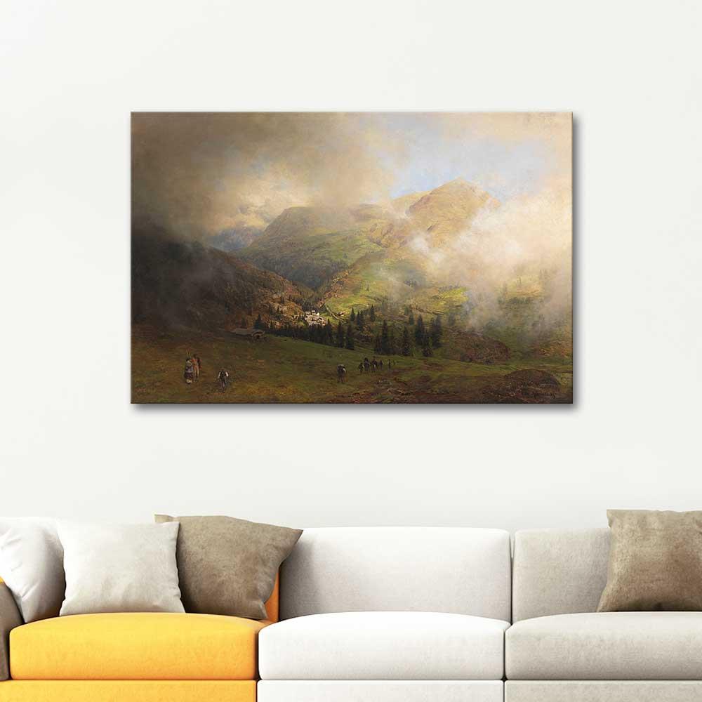 Oswald Achenbach Rigi Manzarası Kanvas Tablo