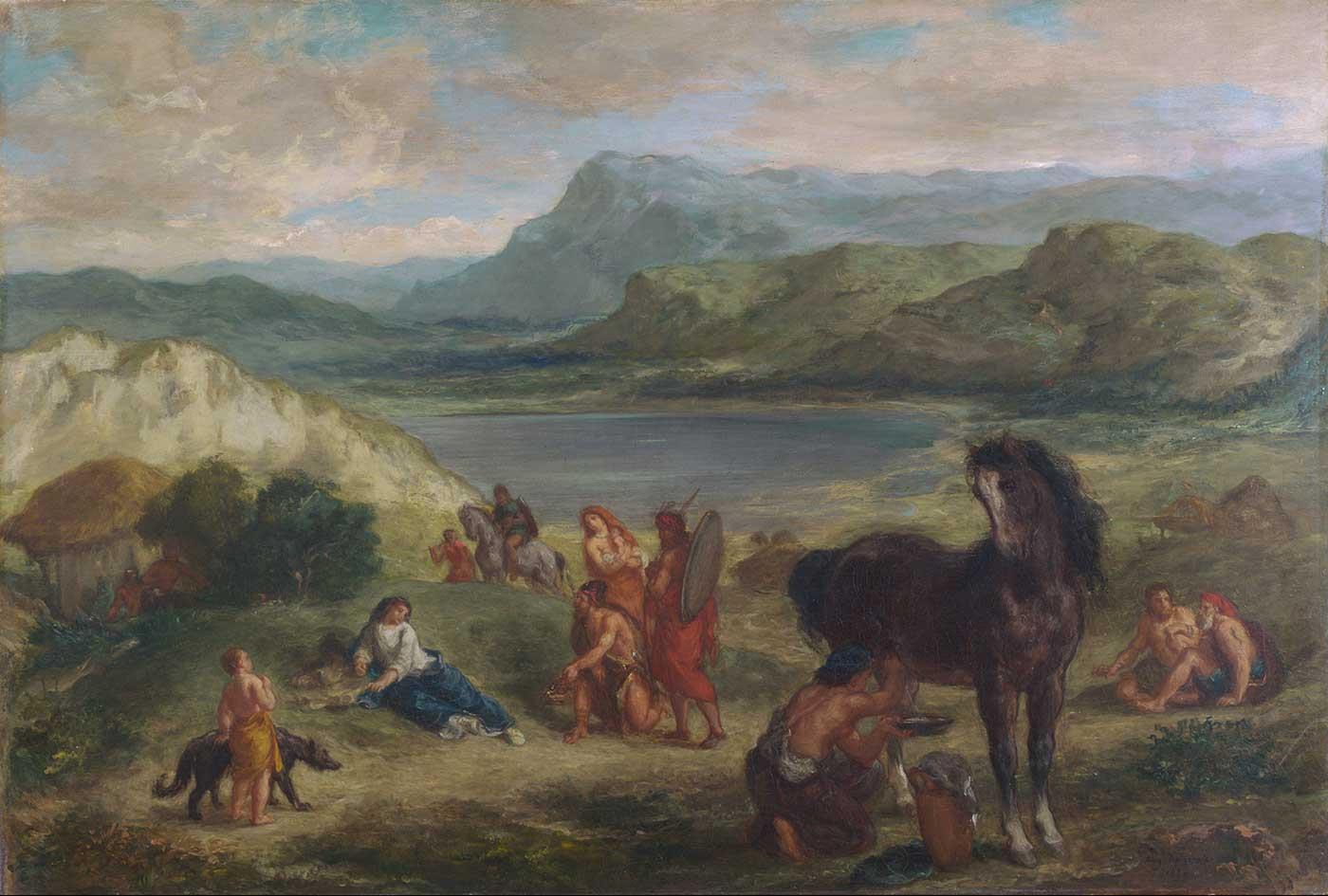 Eugene Delacroix Ovide İskitlerin Arasında Kanvas Tablo