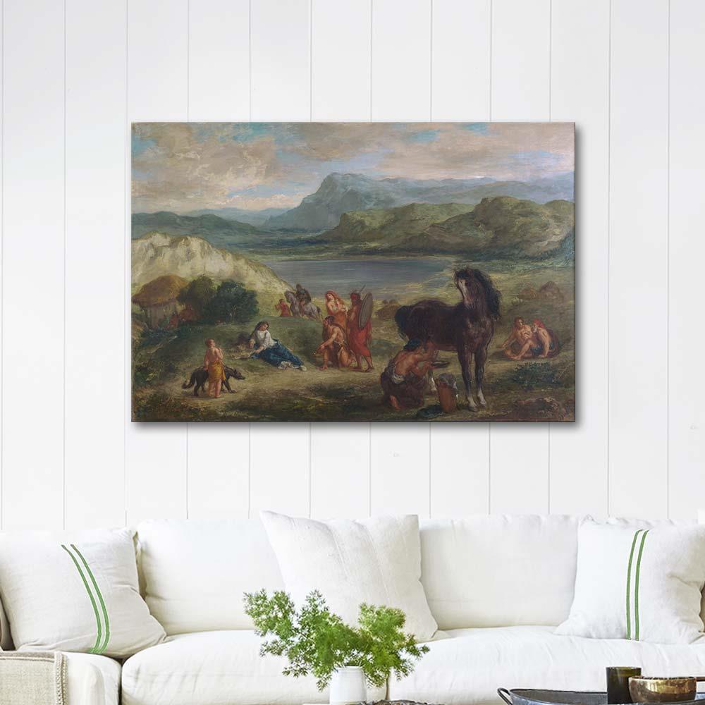 Eugene Delacroix Ovide İskitlerin Arasında Kanvas Tablo