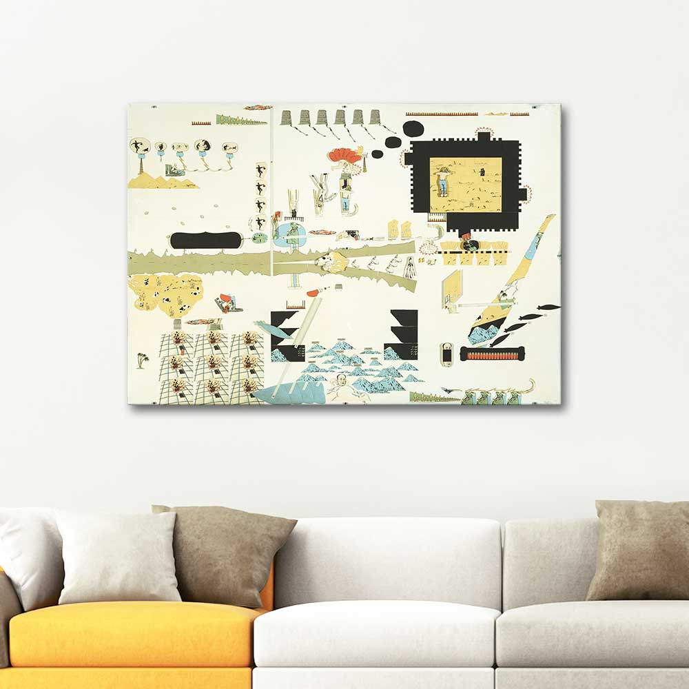 Oyvind Fahlström Eddie Çölde Kanvas Tablo