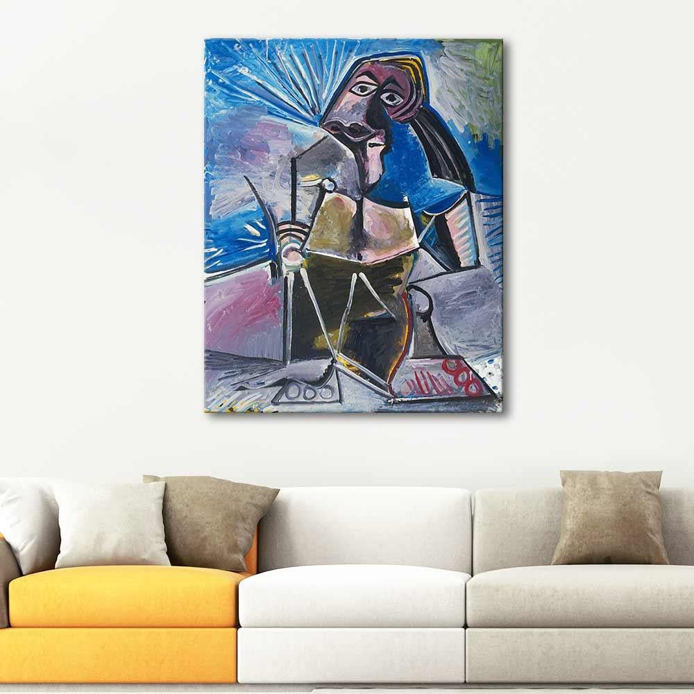 Pablo Picasso Çalışırken Kanvas Tablo