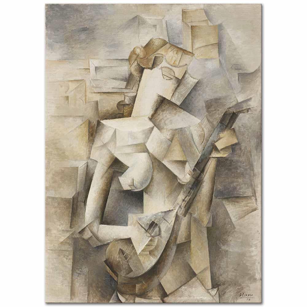 Pablo Picasso Mandolinli Kız Kanvas Tablo
